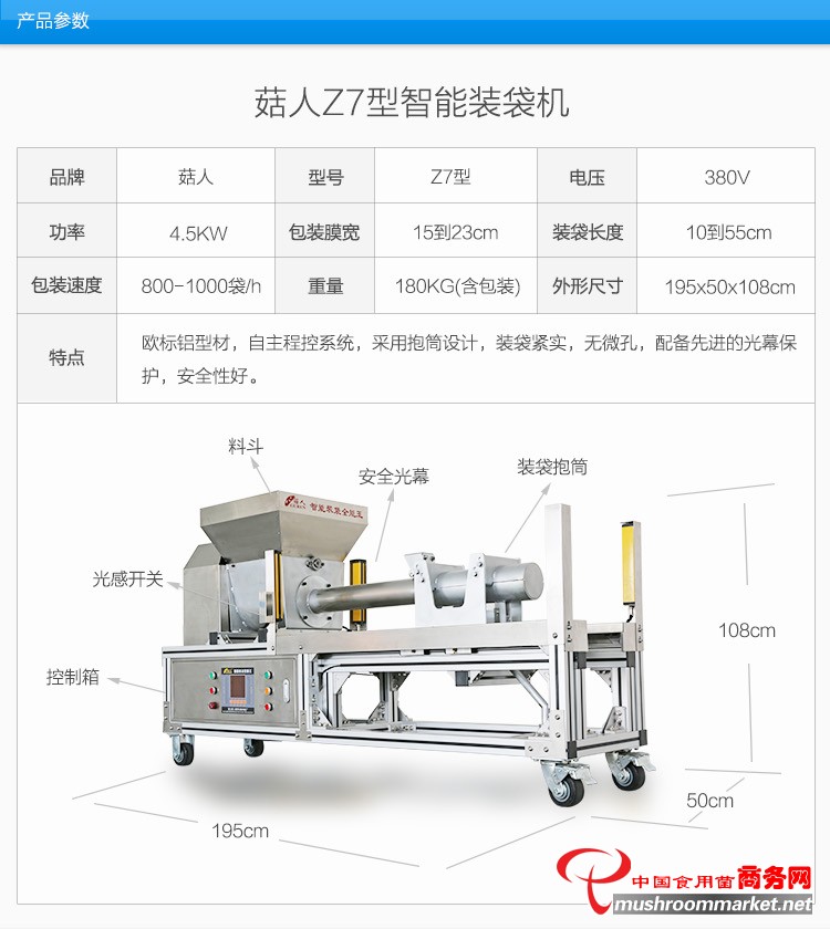 菇人Z7型香菇木耳裝袋機(jī)
